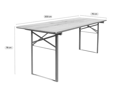 MaximaVida inklapbare picknicktafel Berlijn 200 x 70 cm whitewash - FSC hout - vtwonen shop