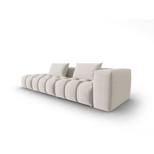 Cosmopolitan Design - Linker modulaire bank Verona 4-zits, structurele stof beige - 85x265x70cm