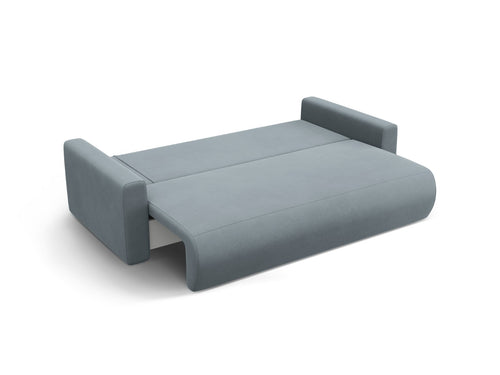 Cosmopolitan Design Slaapbank met opbergdoos Belfast 3-zits, flueel blauw grijs - 105x238x84cm