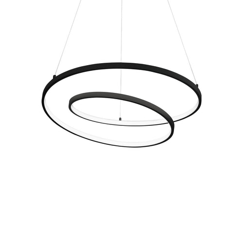 Ideal Lux OZ Dimbare Swirl 60cm Geïntegreerde LED Plafond Hanglamp Zwart, 3000K