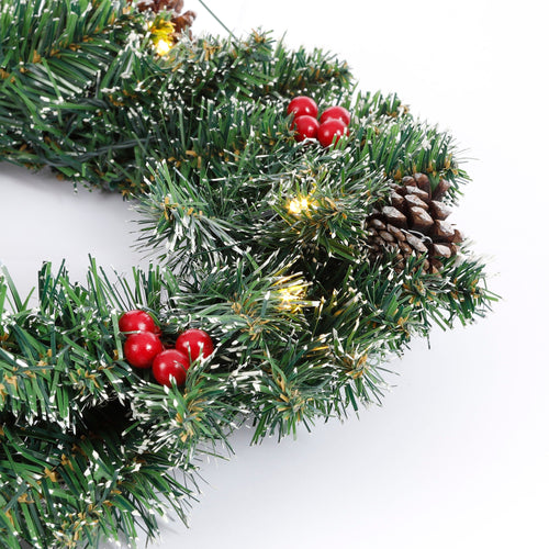 Black Box Trees Creston Kerstkrans met LED Verlichting - Ø60 cm - Groen