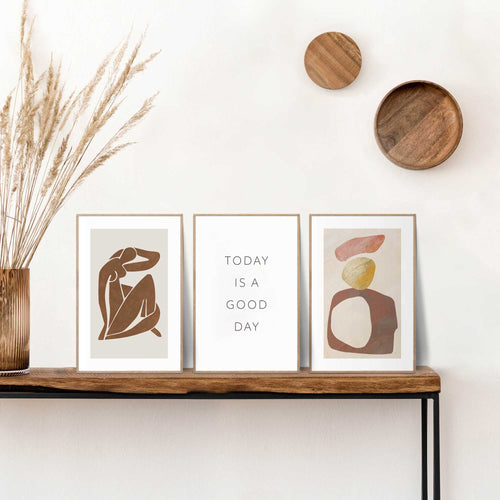Reinders Good Day Reflection schilderijen set -  bruin - slaapkamer - 30x20cm
