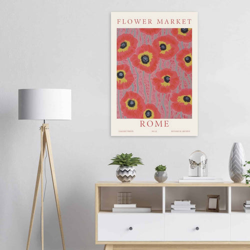 Artfulprints  Flower market - Rome   poster A4 21x29.7 cm - vtwonen shop