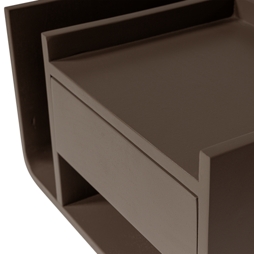 WOOOD hangend nachtkastje links Slo - Mangohout - Mokkabruin - 25x45x30