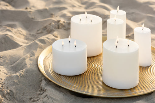 J-Line kaars - wit - medium - LED lichtjes - vtwonen shop