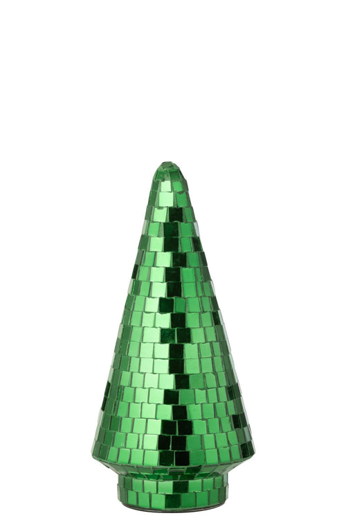 J-Line decoratie Boom Spiegel - glas - groen - medium
