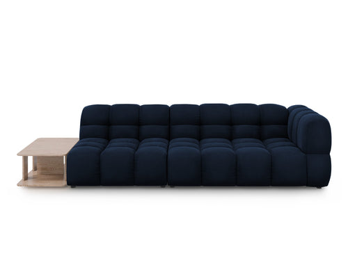 Cosmopolitan Design linker modulaire bank Sky 4-zits, flueel, koningsblauw - 102x297x70cm