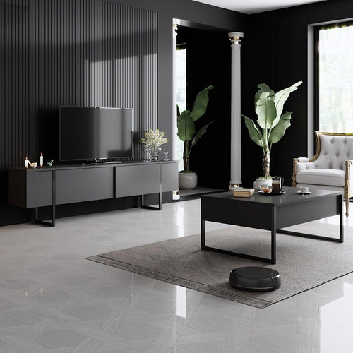 Calicosy - Luxe TV-meubel - Antraciet - 30x180x50 cm
