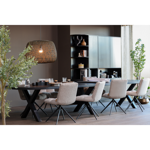 WOOOD lungo onderdeel tafelblad rond Tablo - Essen - Zwart - 5x210x120 - vtwonen shop