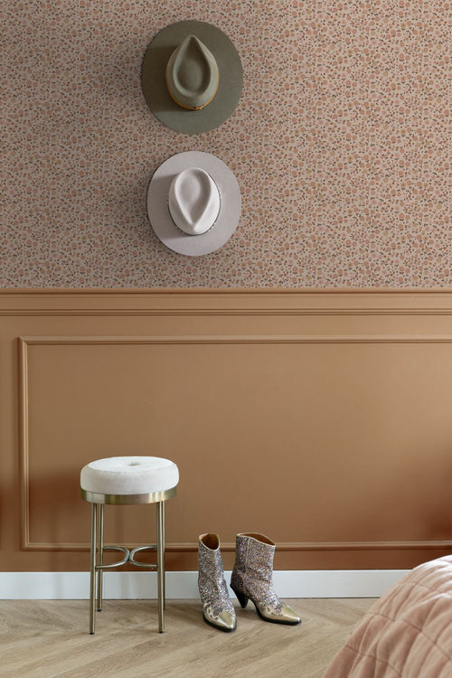 ESTAhome behang bloemetjes terracotta roze - 53 cm x 10.05 m - 131394
