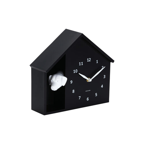 Karlsson wandklok Peeking Doggy - zwart - Ø24.9cm