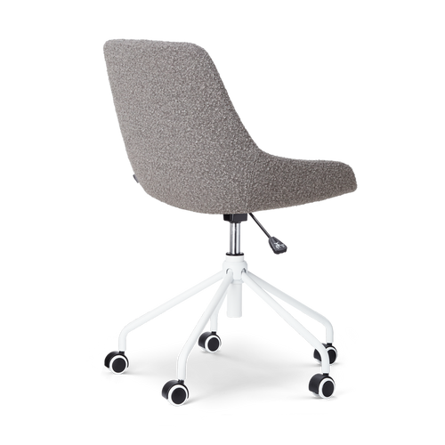 Nolon Nout-Isa Bureaustoel Bouclé Taupe - Stof - Wit Onderstel - vtwonen shop