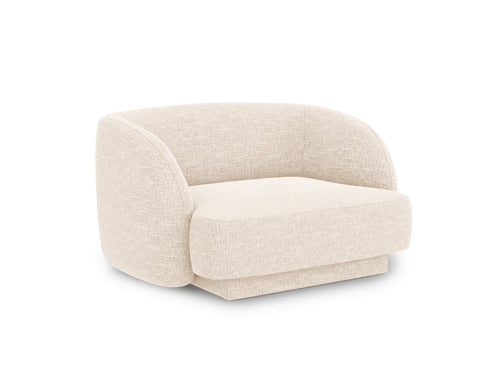Micadoni Fauteuil Miley structurele stof ivoor - 90x103x70cm