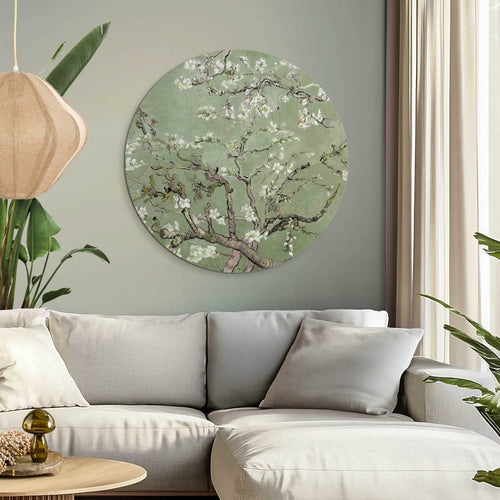 Reinders Van Gogh amandelbloesem glasschilderij -  groen - woonkamer - Ø 70cm