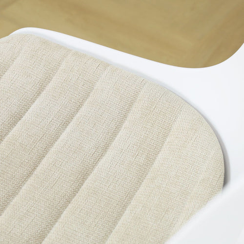 Nolon Noa-Liv eetkamerstoel wit met naturelbeige zitkussen - zwart onderstel