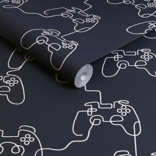 Next vliesbehang Gamer Doodle blauw 10mx52cm