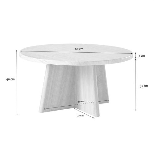 Calicosy - Ronde Salontafel AGATE - Flag 80x80x40 cm