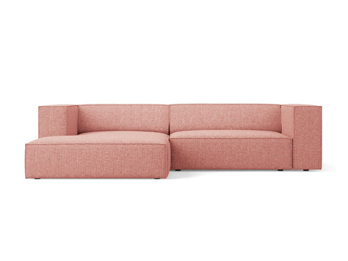Cosmopolitan Design linker hoekbank Arendal 3-zits, chenille, roze - 166x224x70cm