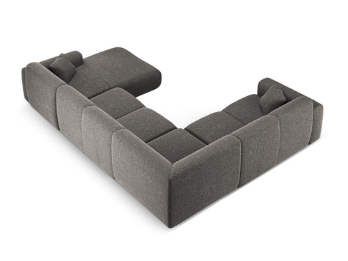 Cosmopolitan Design Panoramische hoekbank links Nolio 6-zits, chenille grijs - 252x342x72cm