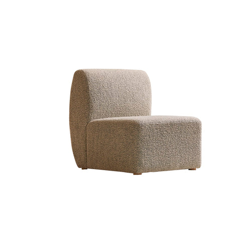 Tikamoon Modulaire fauteuil van massief acaciahout en grijze stof - Grijs