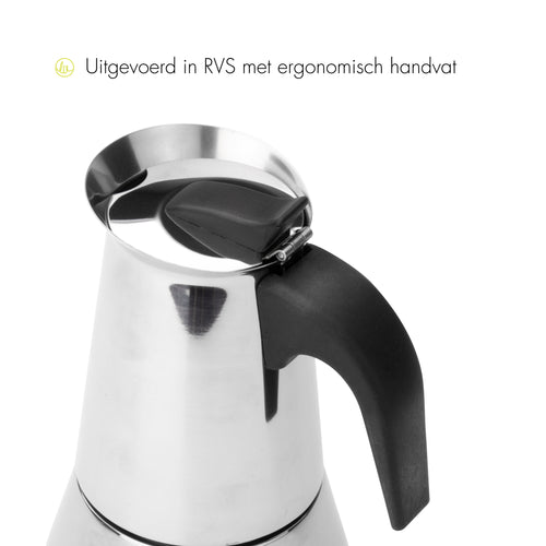Leopold Vienna - Percolator Trevi 4 kops RVS - vtwonen shop