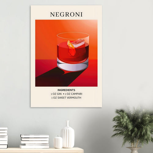 Artfulprints  Negroni cocktail - Ingrediënten   poster A4 21x29.7 cm - vtwonen shop