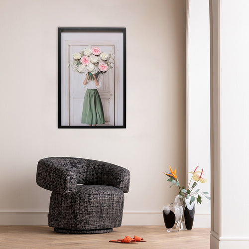 Kare Design Schilderij vrouw boeket 3D lente 64x94cm