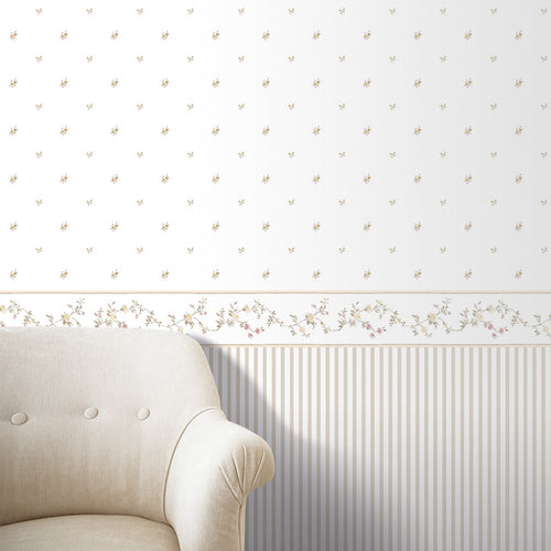 Sanders & Sanders behang strepen beige en wit - 53 cm x 10 m - 640417