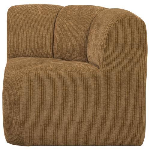 WOOOD eetbankje hoek met rugleuning Mojo - Ribstof - Honing Geel - vtwonen shop