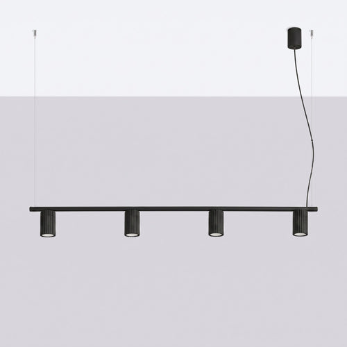 Sollux Lighting Kroonluchter KARBON 4 zwart - 122x6,5x212cm