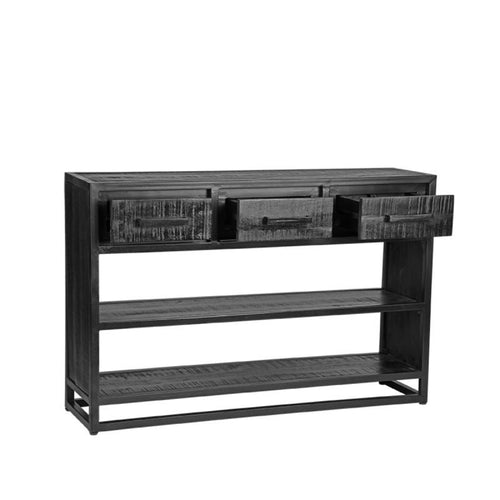 LABEL51 Sidetable Chili - Zwart Mangohout - 115x30x75cm - vtwonen shop