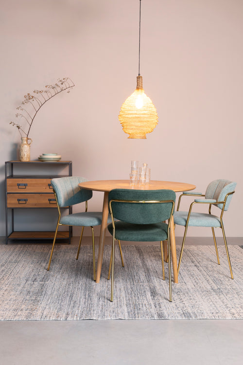 Housecraft Living Jolien Eetkamerstoelen armleuning Goud/Lichtgroen - Set van 2 - vtwonen shop