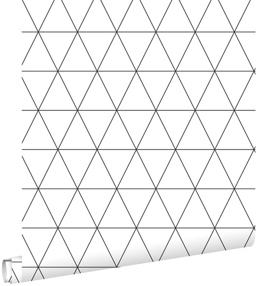 ESTAhome behang grafische driehoeken wit en zwart - 53 cm x 10.05 m - 139148