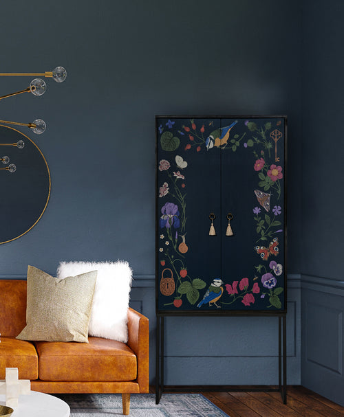 Kast dressoir met 2 deuren van MDF met groen en lila bloemenpatroon - vtwonen shop