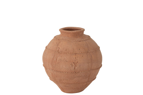 J-Line vaas Kaia Rond Terracotta - keramiek - bruin - Ø 26.5 cm - vtwonen shop