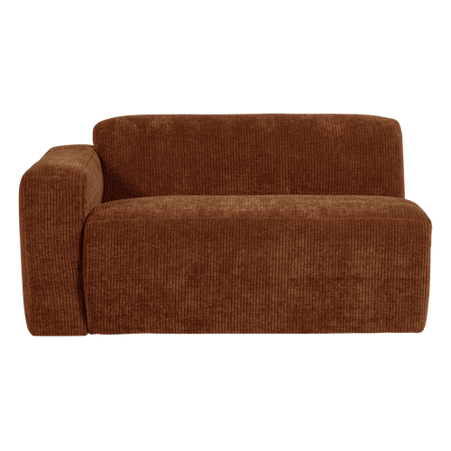 WOOOD 1,5-zits bank arm links Mojo Base - Rib - Roestbruin - 74x145x97