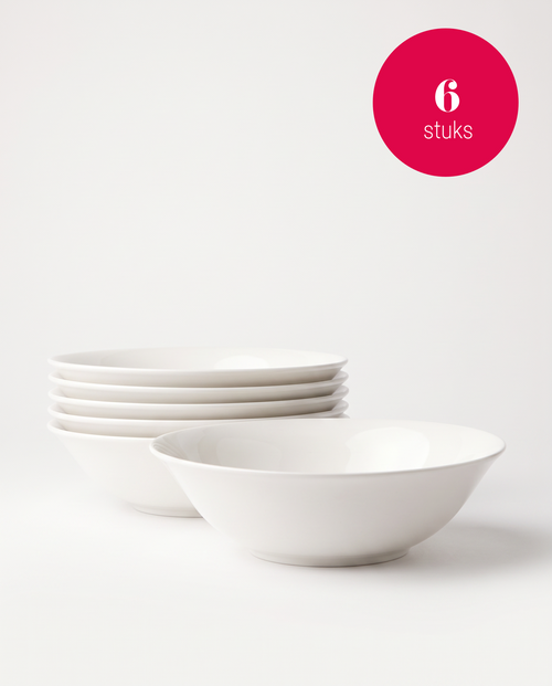 vtwonen - Saladekommen - Wit - 23 cm - Set van 6