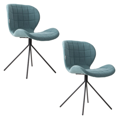 Zuiver OMG Eetkamerstoelen Blauw - Set van 2 - vtwonen shop