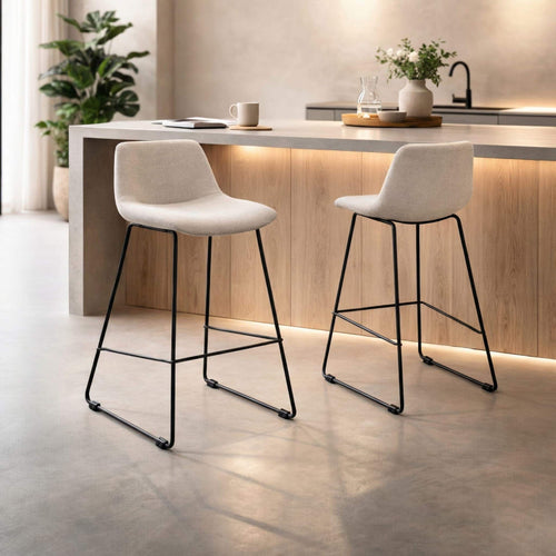Nolon Nino-Mats Barkruk Cottonbeige - Zwart Onderstel - 65 Cm