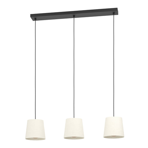 EGLO hanglamp Febres - e27 - staal;textiel - zwart;wit - vtwonen shop