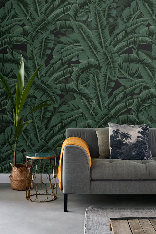 ESTAhome fotobehang bananenbladeren tropisch junglegroen - 150 x 279 cm - 159105