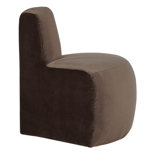 WOOOD eetbank hoek rond rugleuning Mojo Base - Velvet - Bruin - 83x76x76