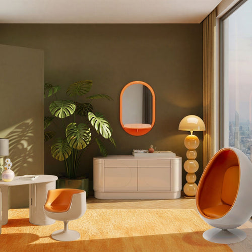 Kare Design Spiegel Groove 110x70cm oranje
