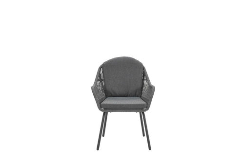 Triton dining fauteuil - carbon black - rope mid grey - mystic grey