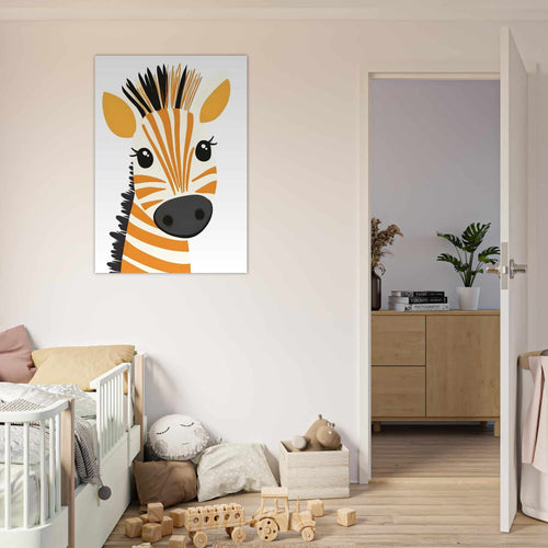 Artfulprints  Vrolijke zebra   poster A4 21x29.7 cm - vtwonen shop