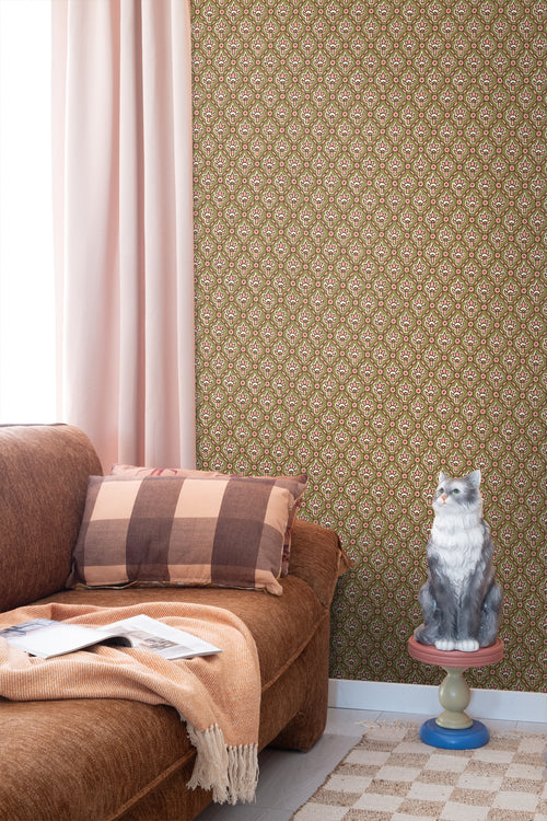 ESTAhome behang vintage bloemen groen - 50 x 900 cm - 131545 - vtwonen shop