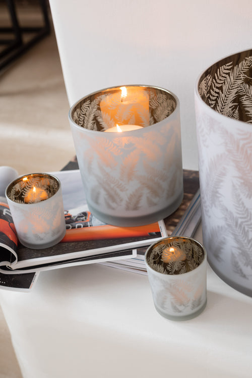 J-Line windlicht Blad - glas - wit/groen - large - vtwonen shop