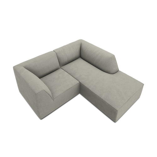 Cosmopolitan Design - Modulaire hoekbank rechts Siena 3-zits, ribfluwelen lichtgrijs - 180x186x69cm
