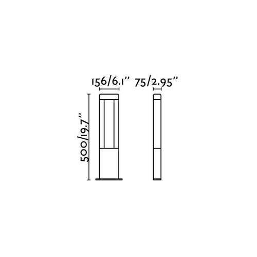 Faro Nanda - LED Outdoor Tuinpaal Kort Donkergrijs IP54