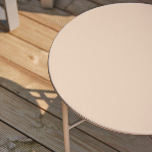 Lisomme Mila metalen tuin salontafel taupe - Ø50 cm - vtwonen shop